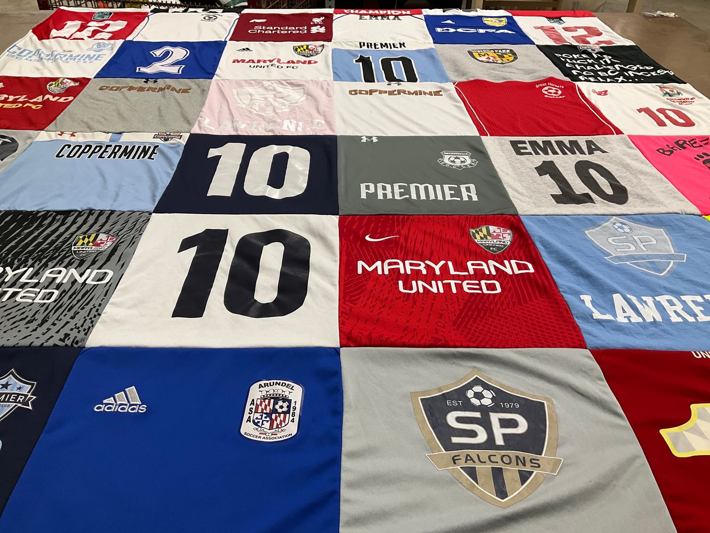 T-shirt quilt featuring maryland united football club, sp falcons by JILL from MD