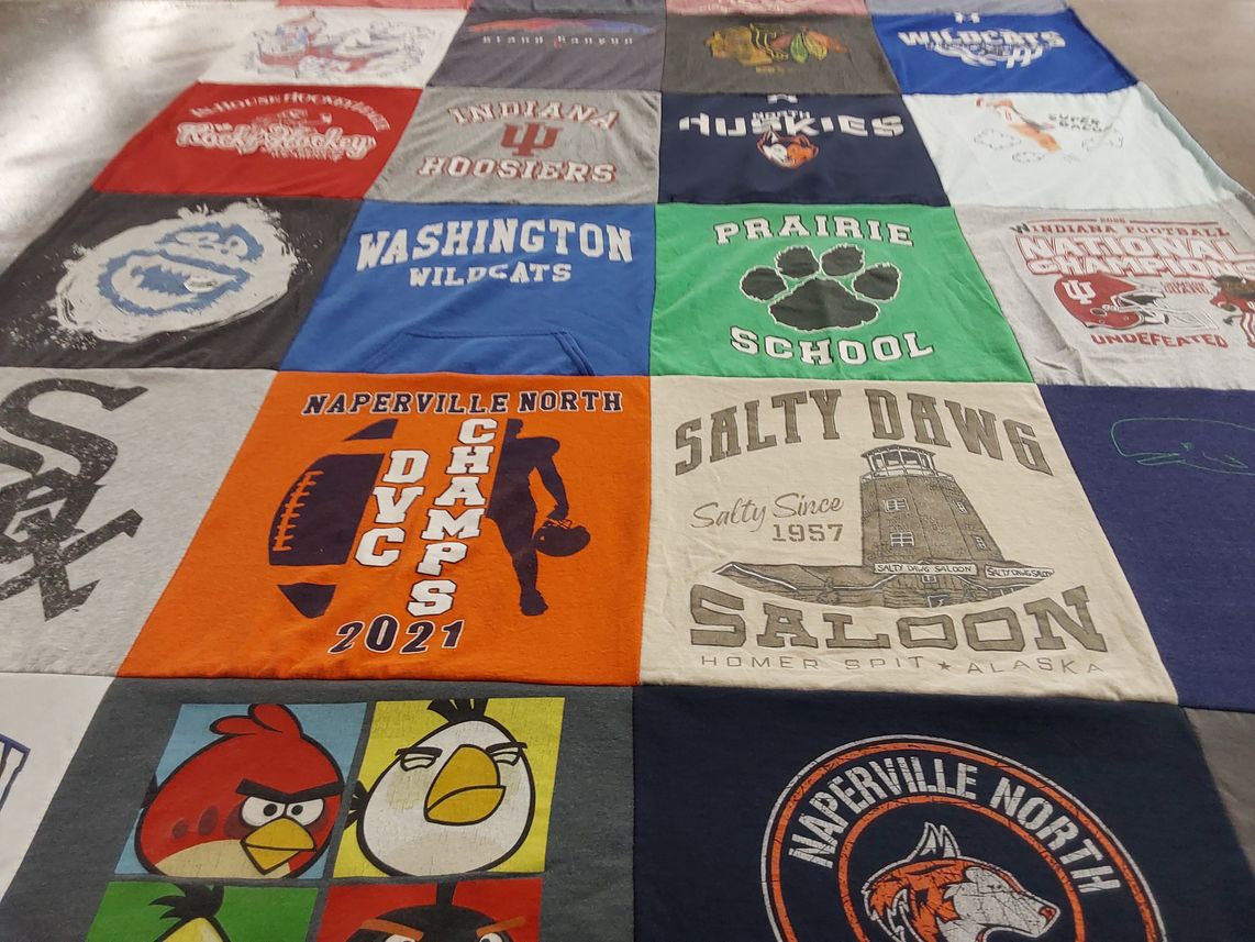 T-shirt quilt featuring indiana university, northwestern university by Sandy from IL