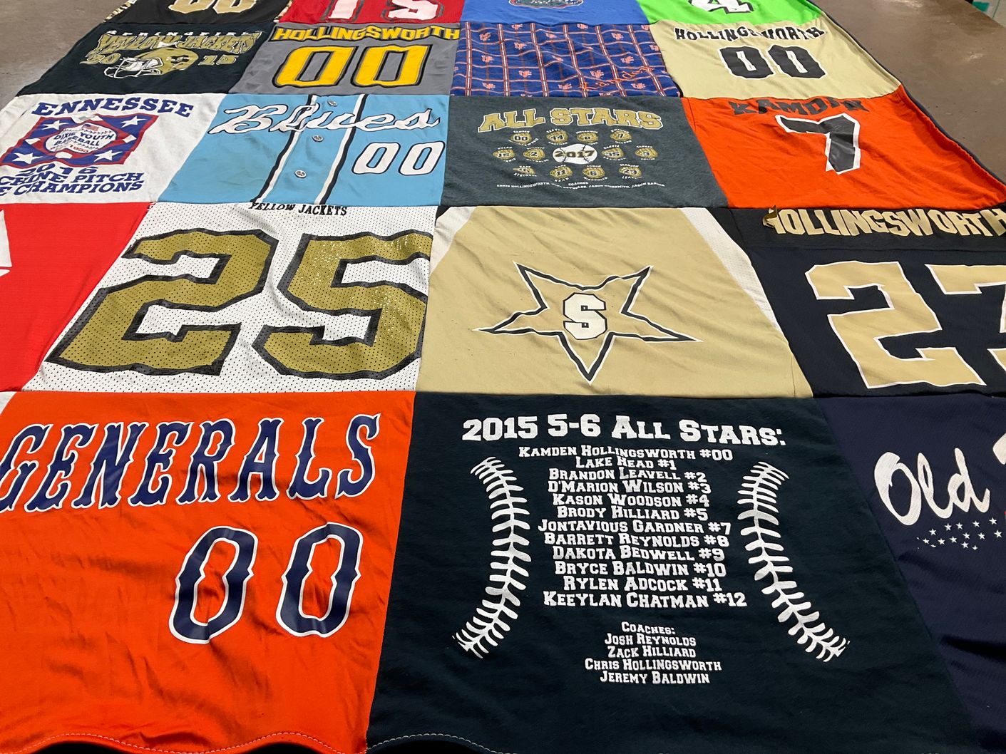 T-shirt quilt featuring generals, blues by Jessica from TN