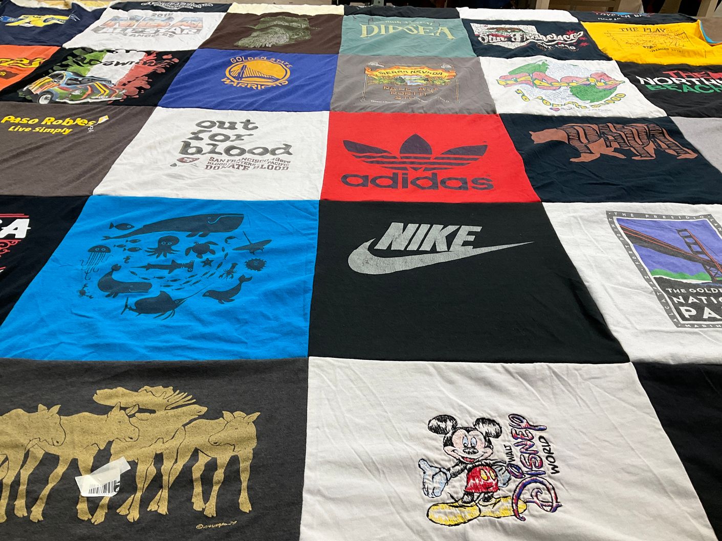 T-shirt quilt with animals, california themes by Jennifer from CA