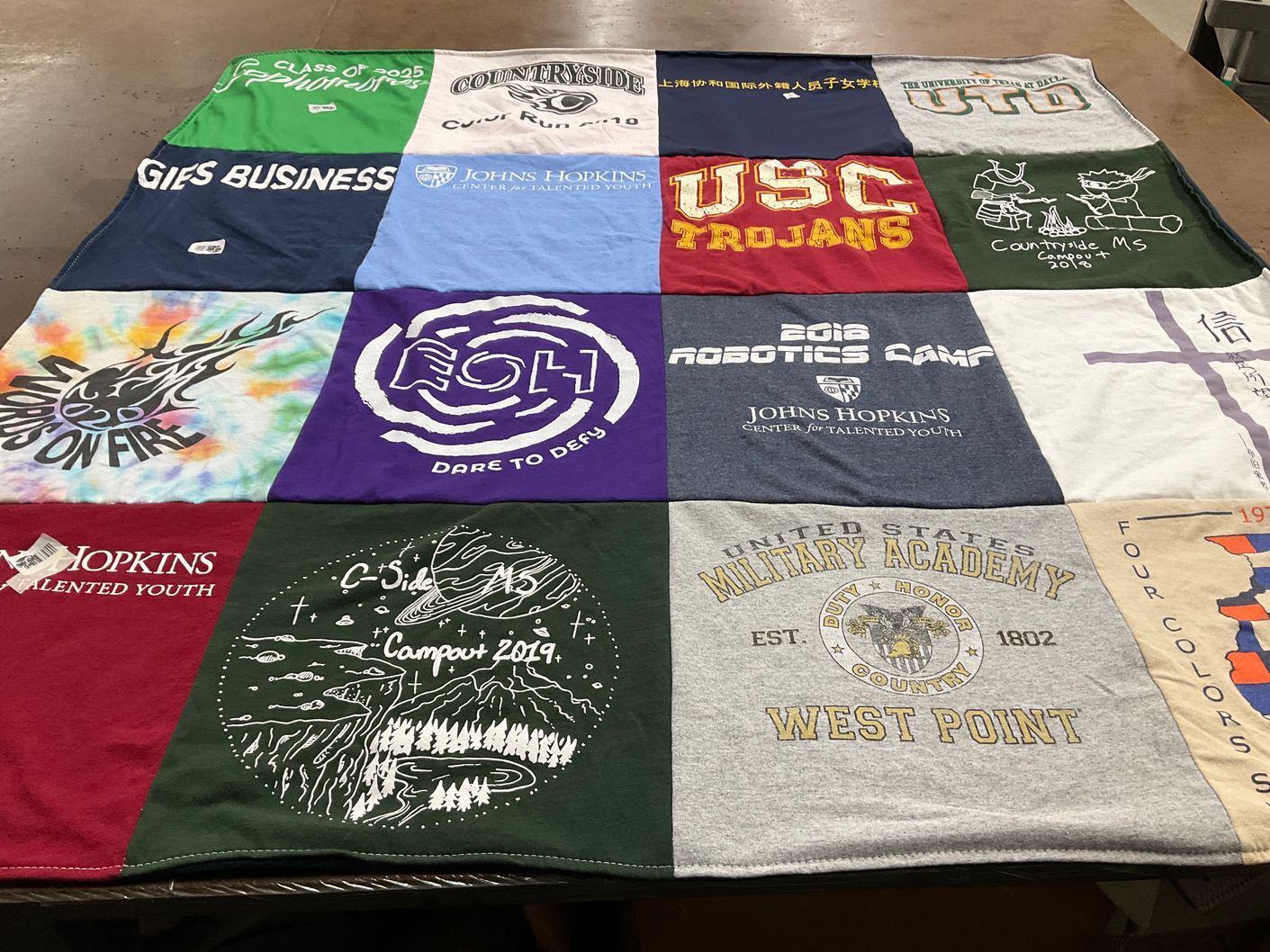 T-shirt quilt featuring usc trojans by Fei from IL