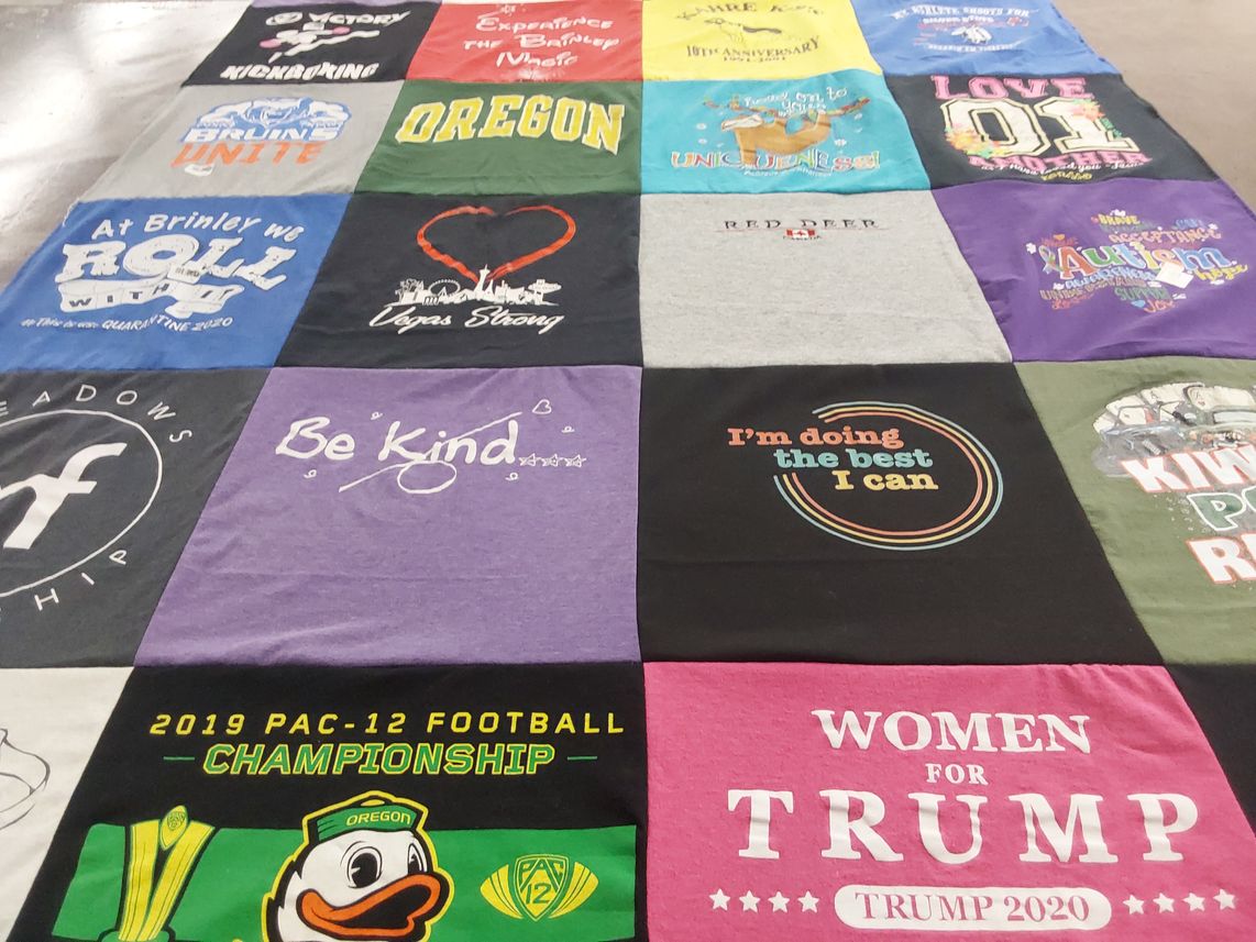 T-shirt quilt featuring oregon duck football team by Melissa from NV