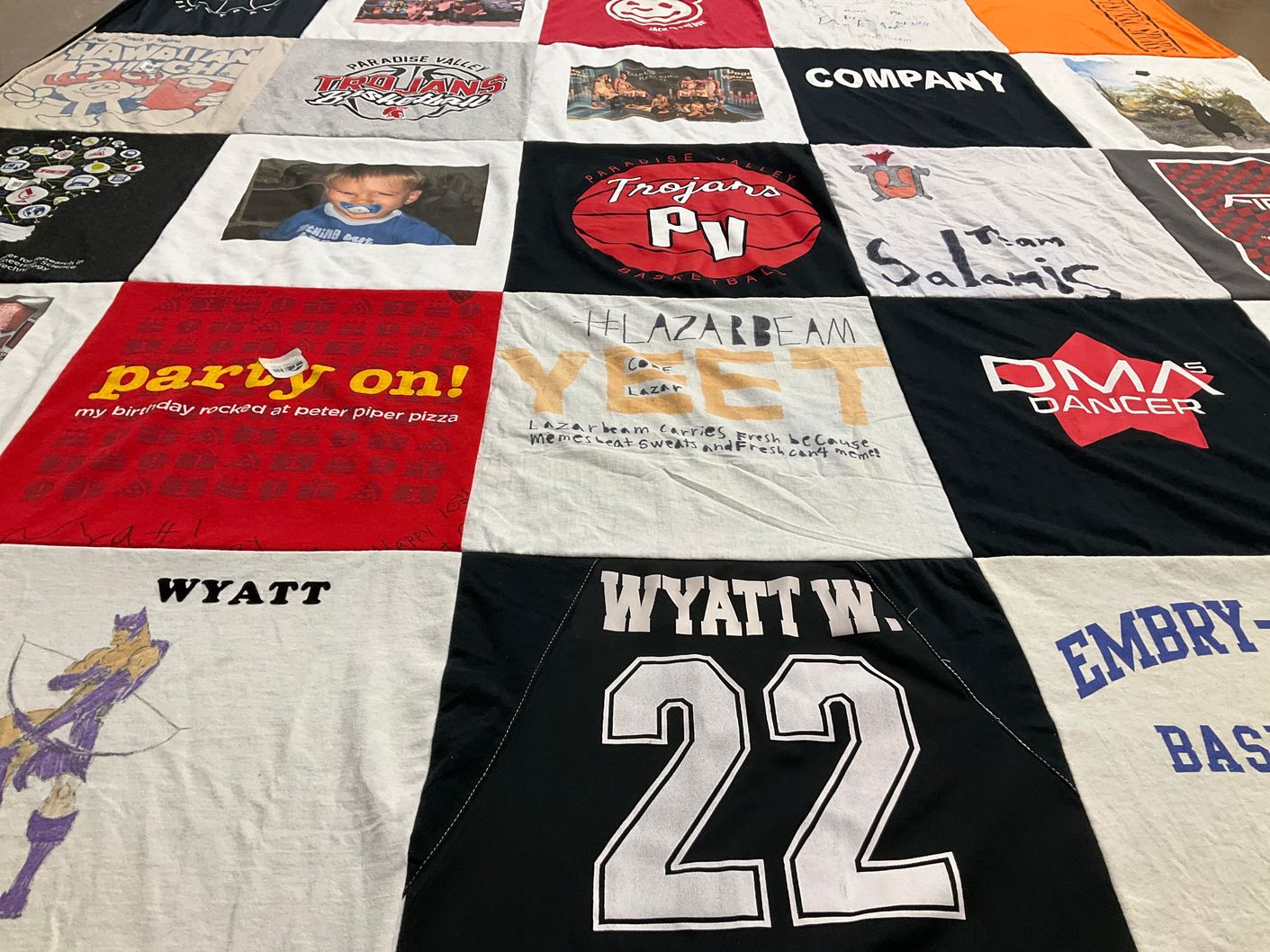 T-shirt quilt featuring embry-riddle aeronautical university basketball by Lauren from AZ