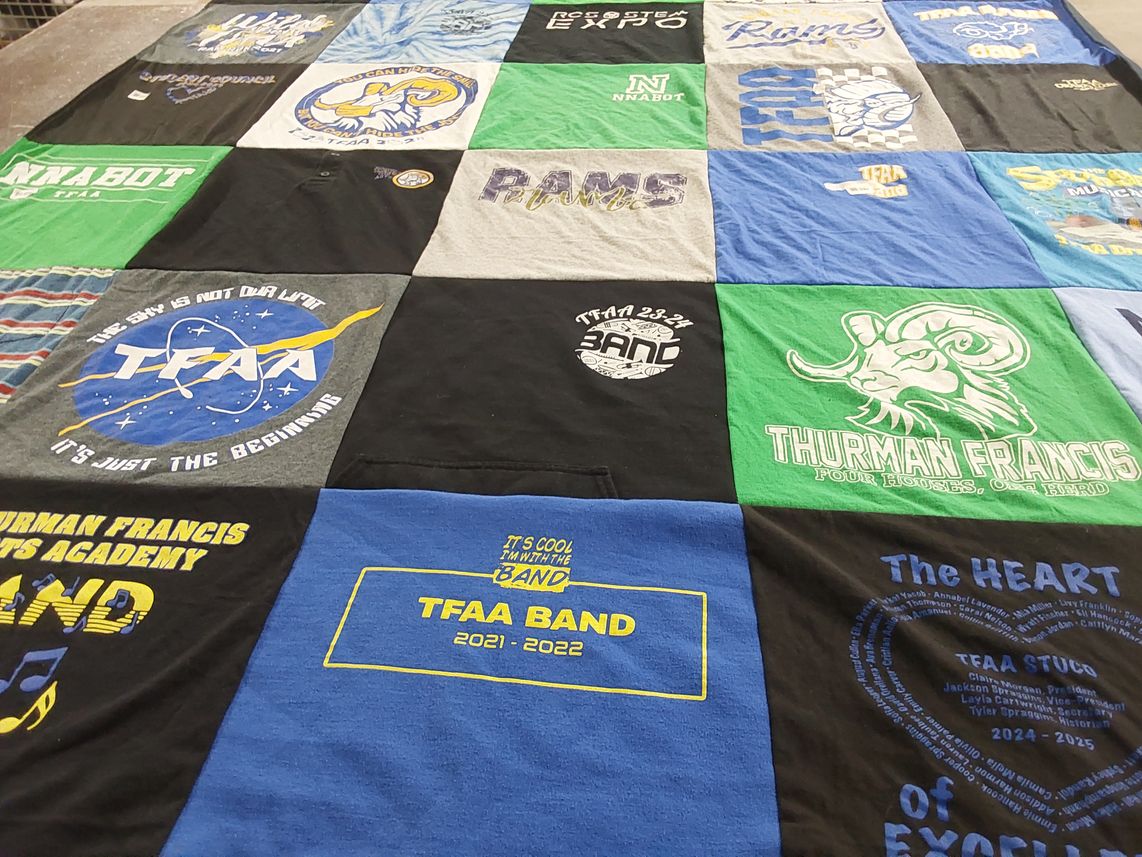 T-shirt quilt from thurman francis sports academy by Penny from TN