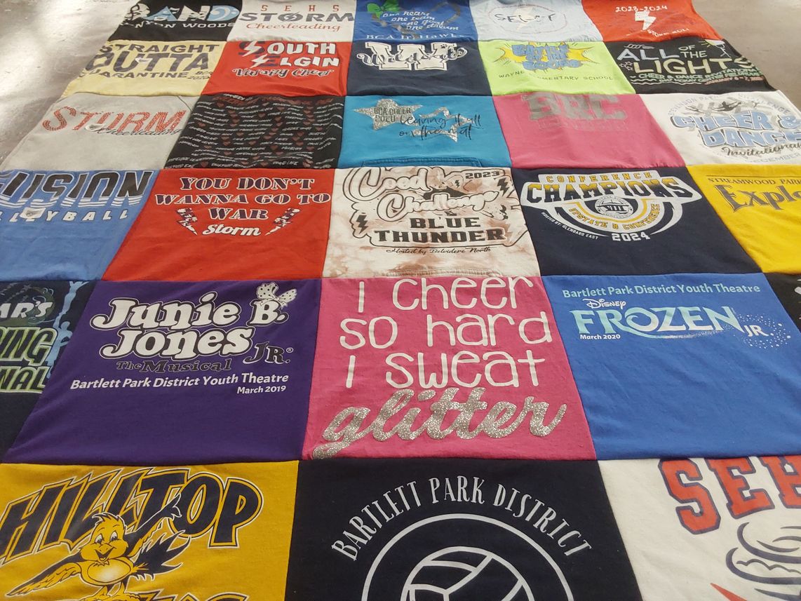 T-shirt quilt featuring storm volleyball by Susanne from IL