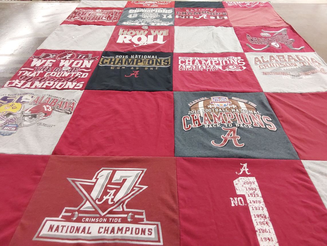 T-shirt quilt featuring alabama crimson tide by Deborah from AL
