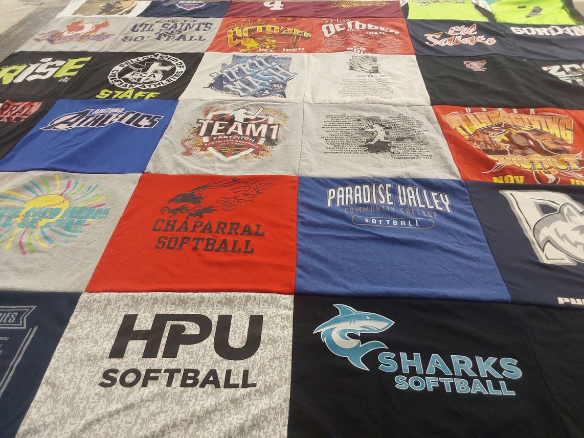 T-shirt quilt featuring chaparral softball, hpu softball by Paula from AZ