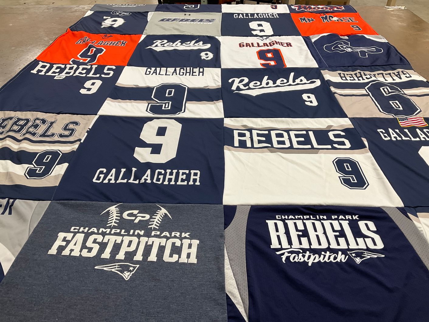 T-shirt quilt featuring champlin park rebels by Mary from MN