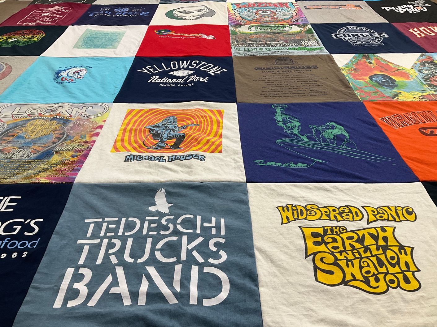 T-shirt quilt with music, nature themes by Danielle from NC