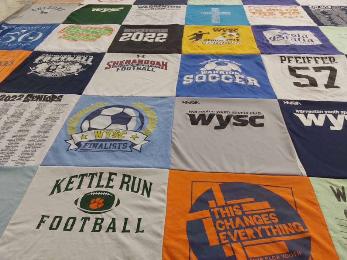 T-shirt quilt featuring warrenton youth sports club, shenandoah football by Cori from VA