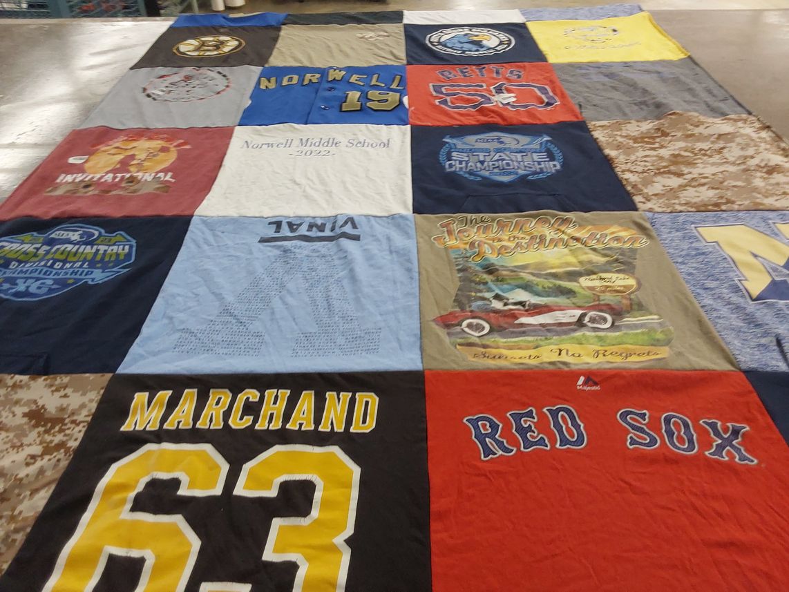 T-shirt quilt featuring norwell middle school cross country by Kristie from MA
