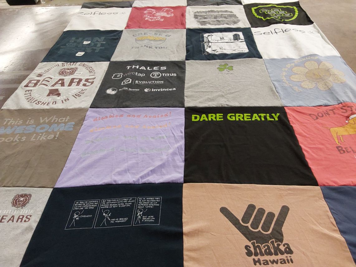 T-shirt quilt from missouri state university by Kelly from OH