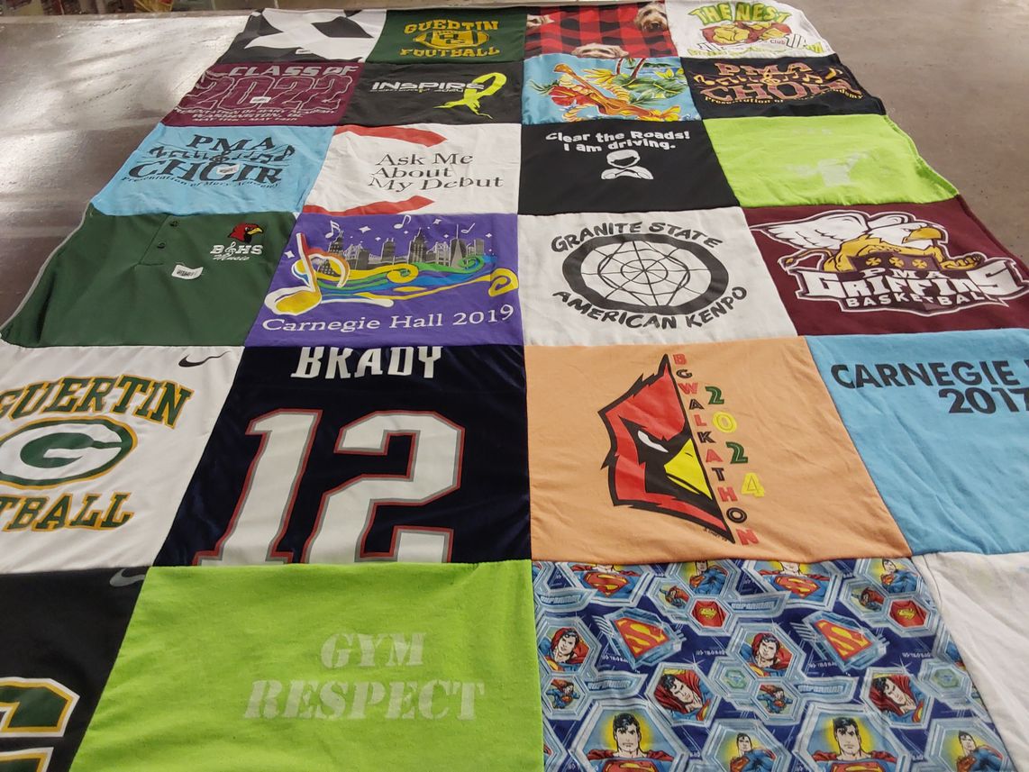 T-shirt quilt featuring griffins basketball by Leslie from NH