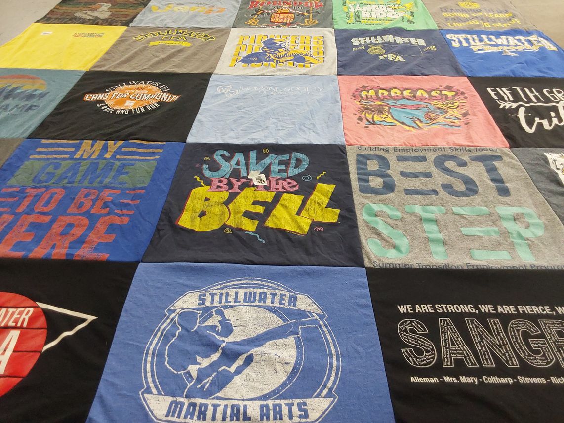 T-shirt quilt from stillwater university by Marcia from OK