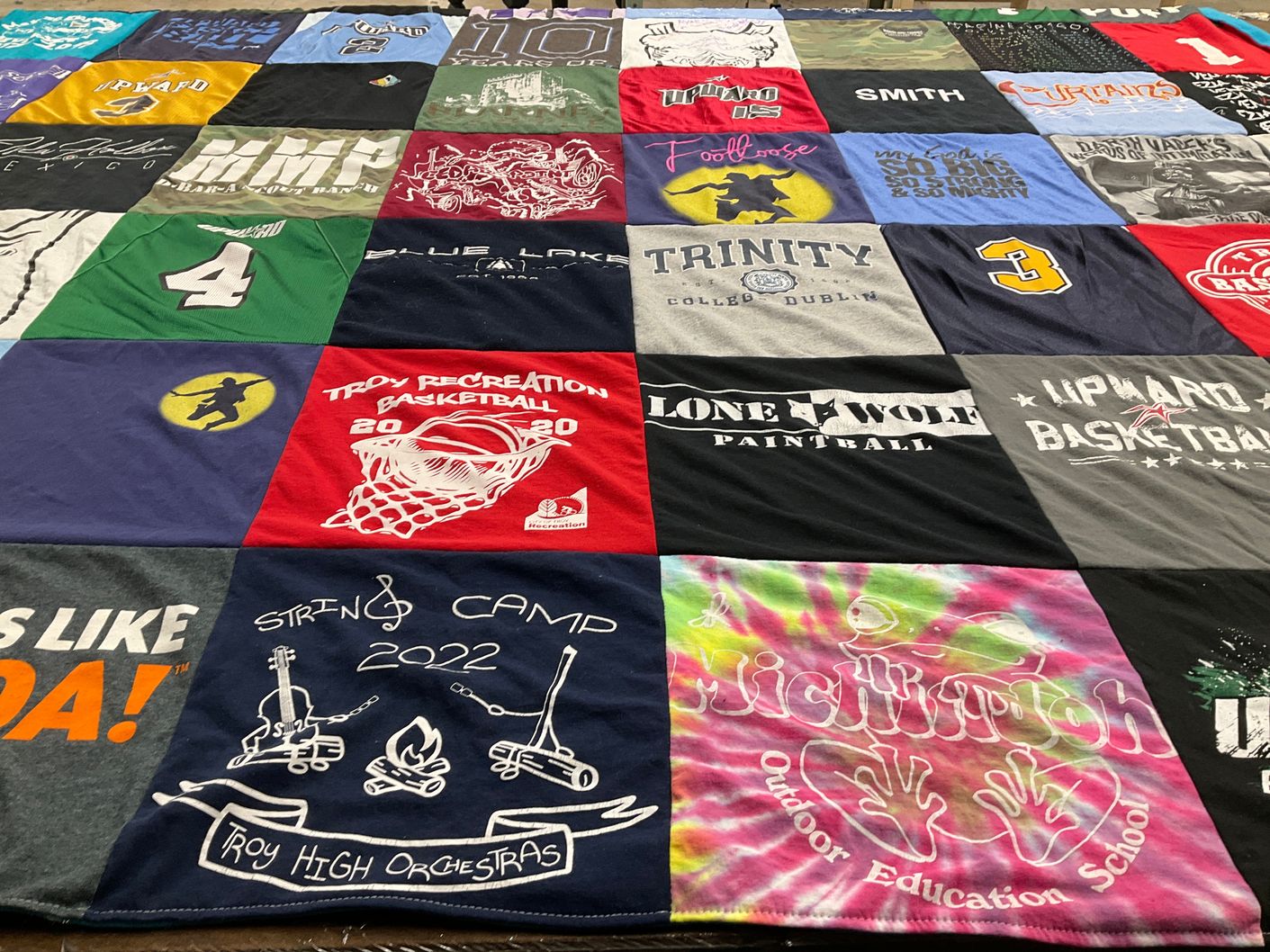 T-shirt quilt featuring troy recreation basketball, upward basketball by Doriann from MI