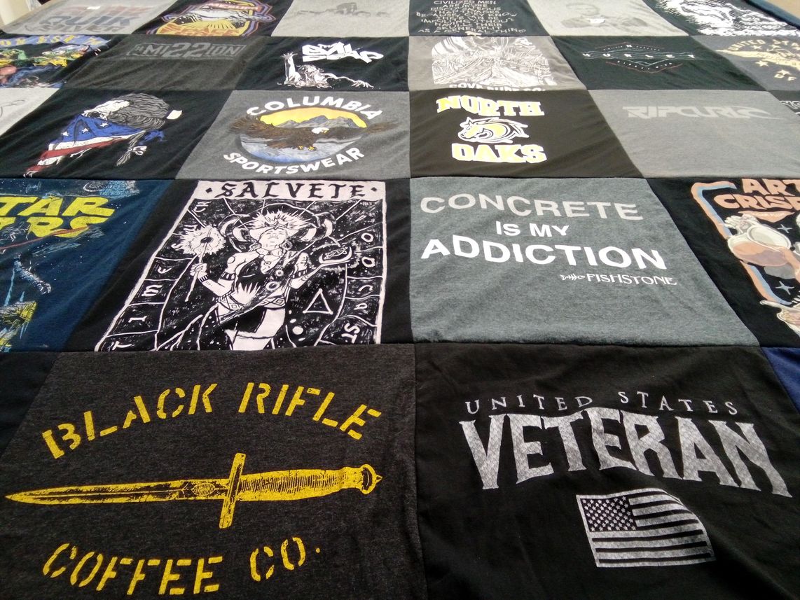 T-shirt quilt from north oaks high school by Matthew from TX