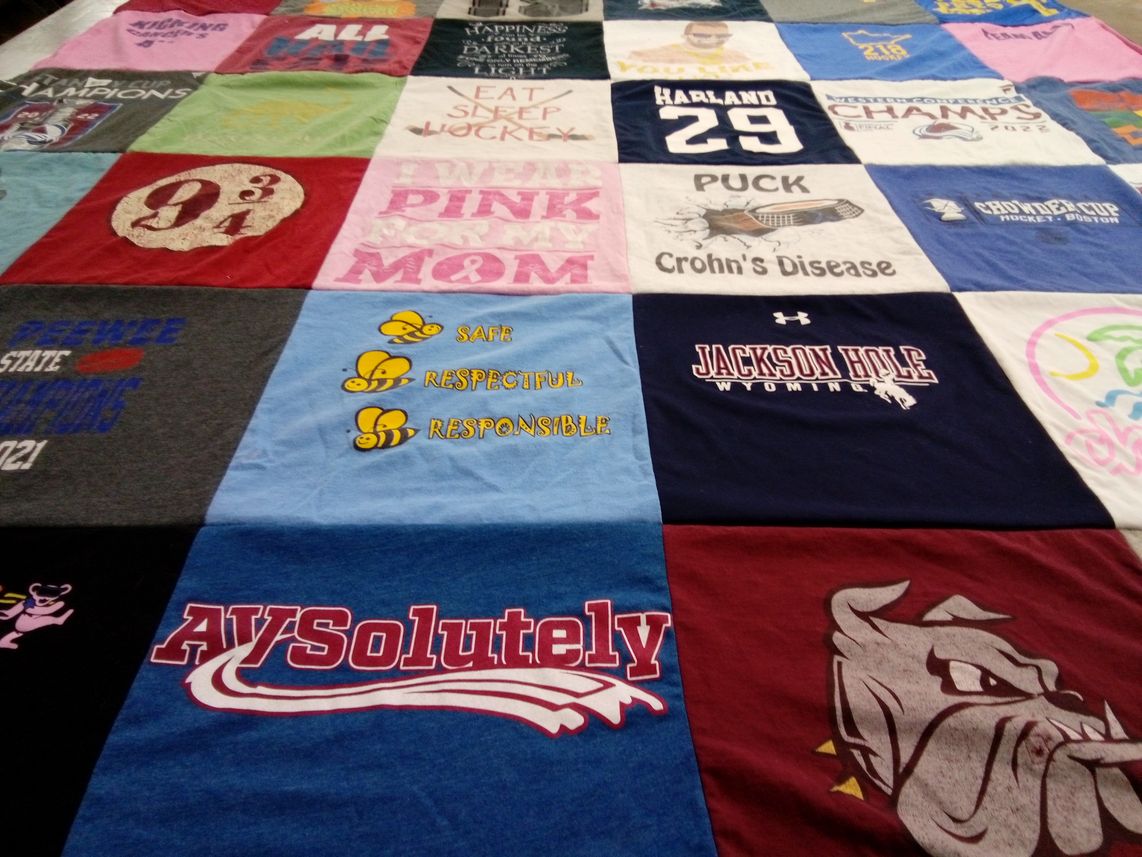 T-shirt quilt from jackson hole high school by Alia from WY