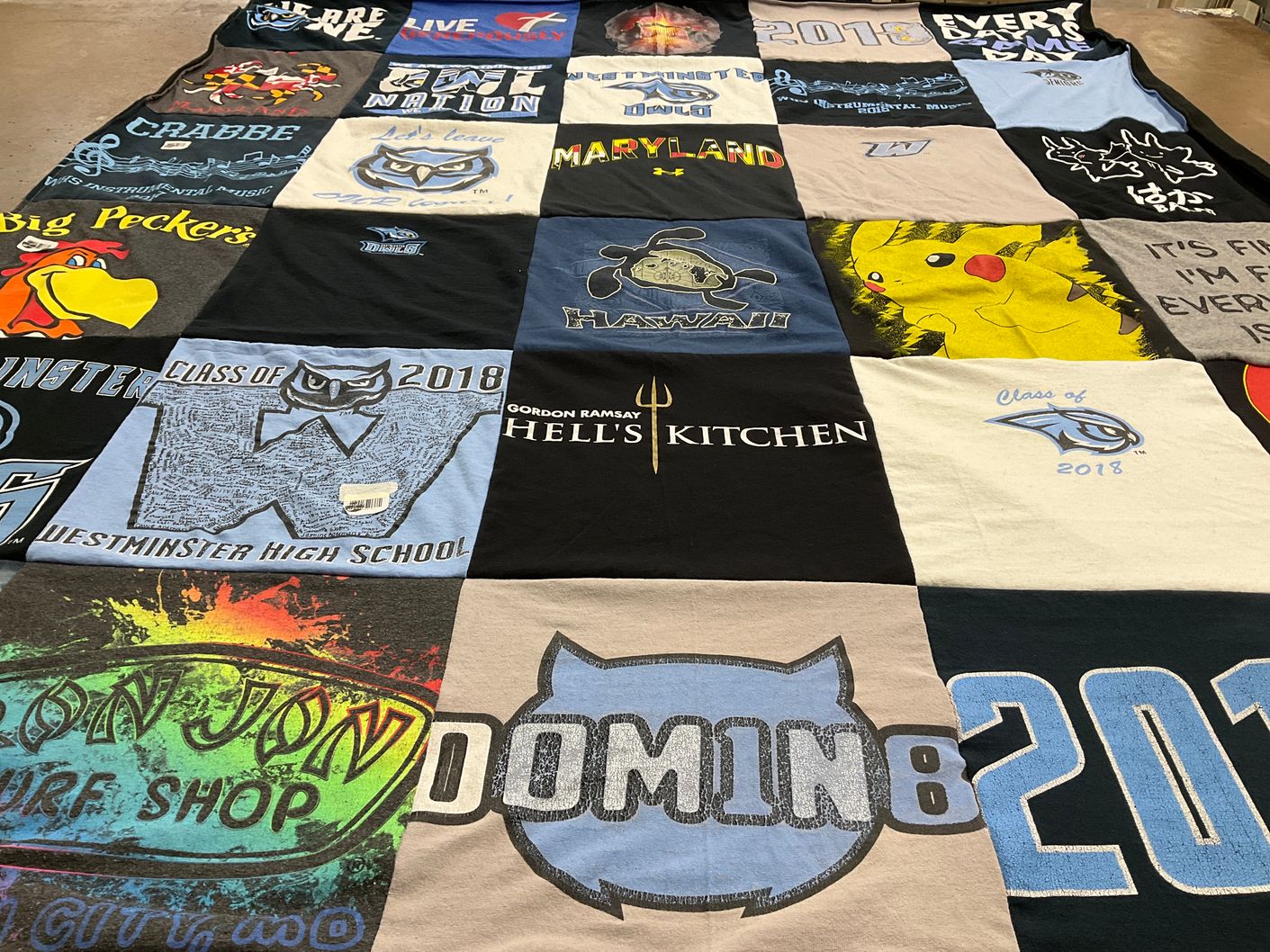 T-shirt quilt from westminster high school by Gina from TX