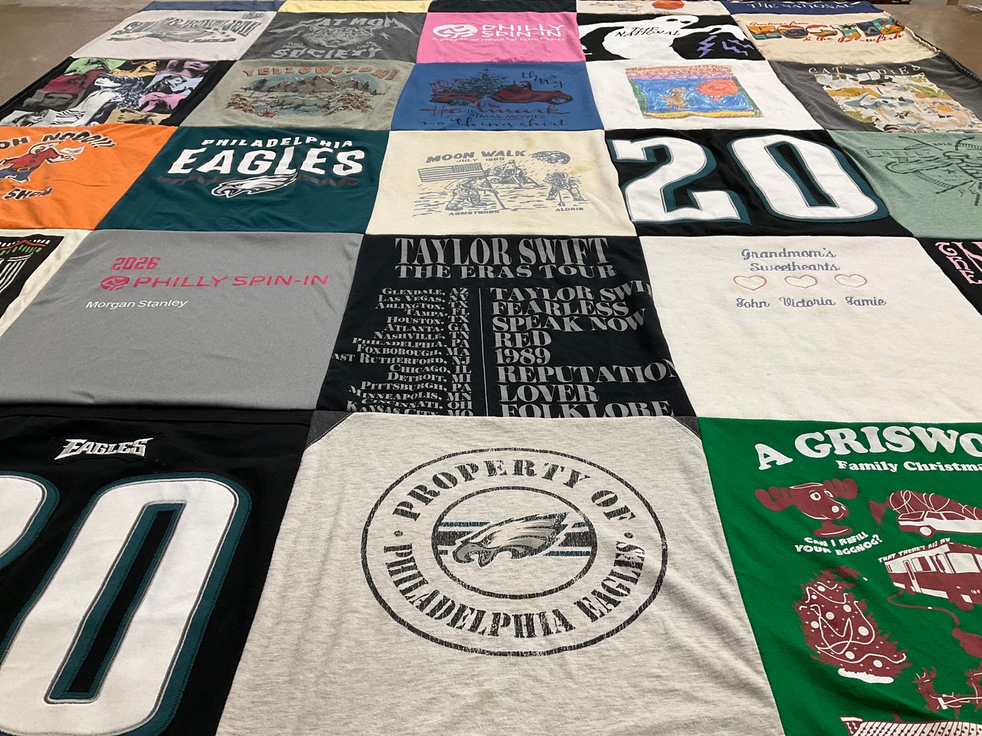T-shirt quilt featuring philadelphia eagles by Victoria from PA