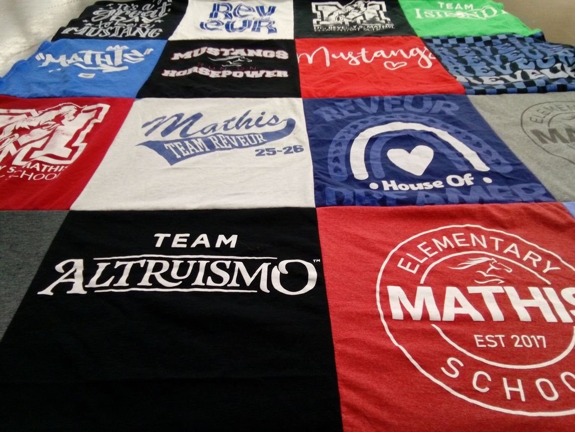 T-shirt quilt featuring mathis mustangs by Michelle from NV