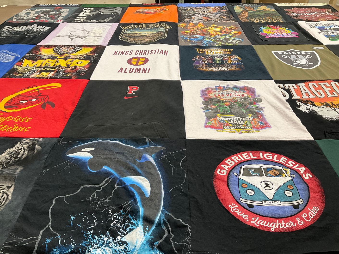 T-shirt quilt from kings christian college by Daniel from CA