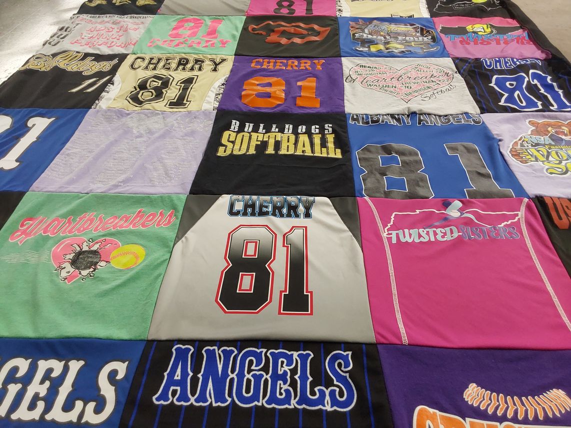 T-shirt quilt featuring albany angels by Libbi from TN