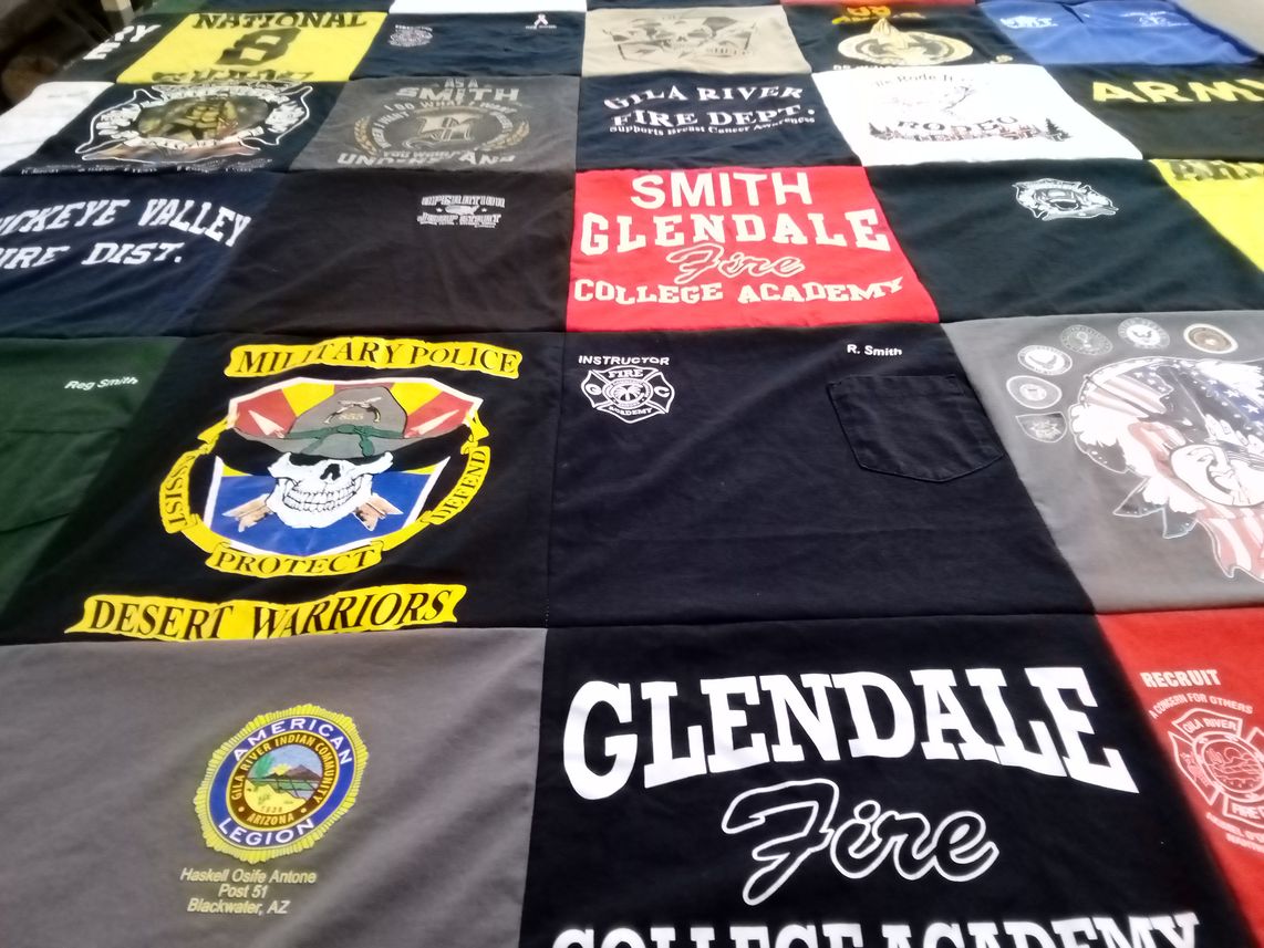 T-shirt quilt from glendale community college by Reg from AZ