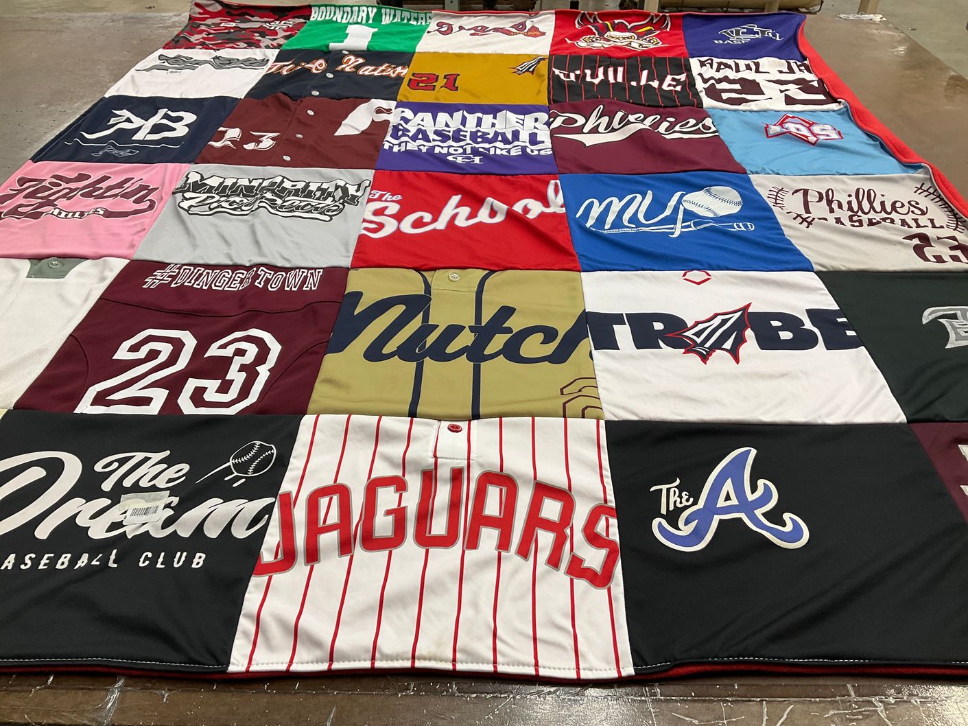 T-shirt quilt featuring jaguars, phillies by Stephan from GA
