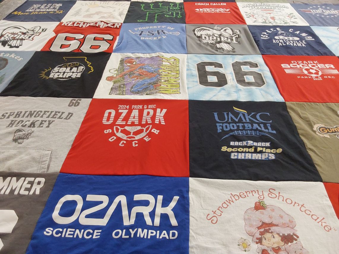 T-shirt quilt featuring ozark soccer by Fawn from MO