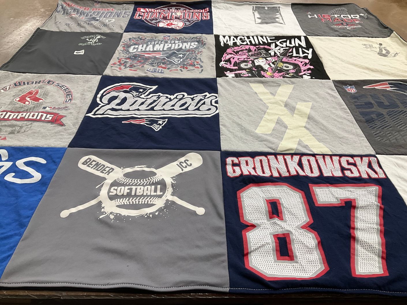 T-shirt quilt featuring new england patriots by Liz from VT