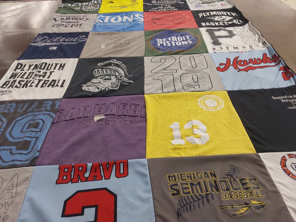 T-shirt quilt featuring michigan seminoles baseball by Marie from MI