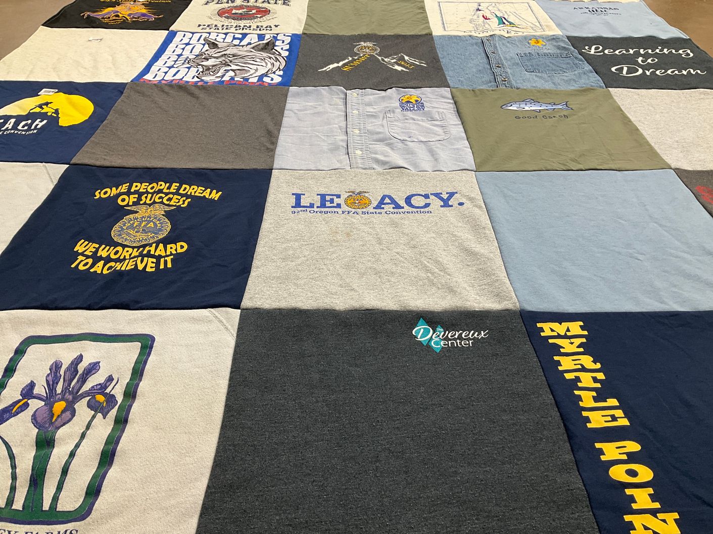 T-shirt quilt from myrtle point high school by Tara from OR