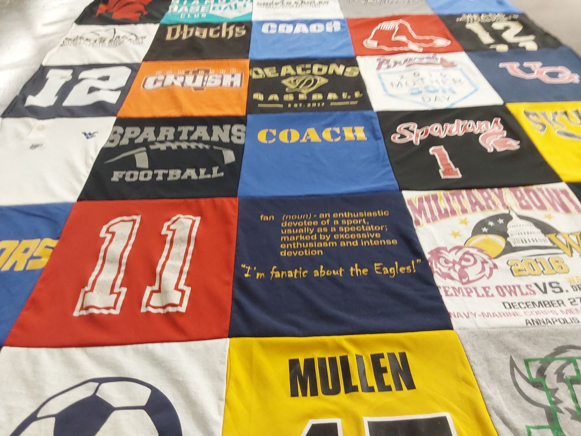 T-shirt quilt featuring spartans football by Christina from NC
