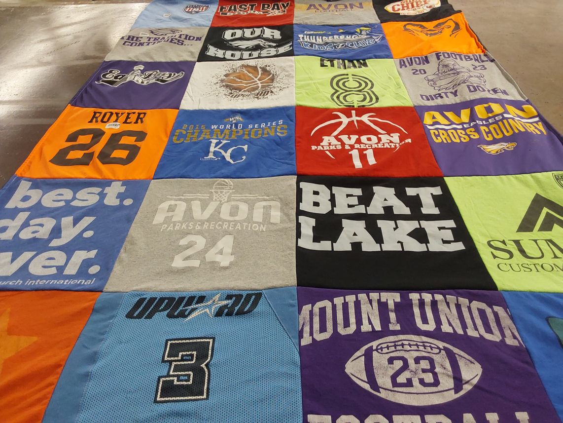 T-shirt quilt featuring avon football, avon cross country by Kim from SC