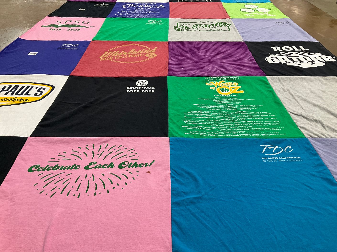 T-shirt quilt from st. paul's school by Debbie from MD