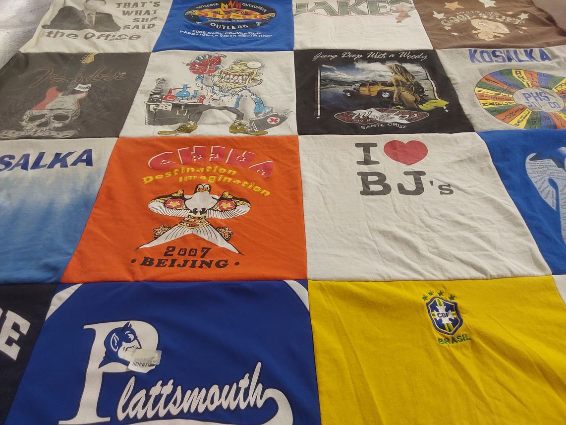 T-shirt quilt featuring plattmouth high school by Anna from NE