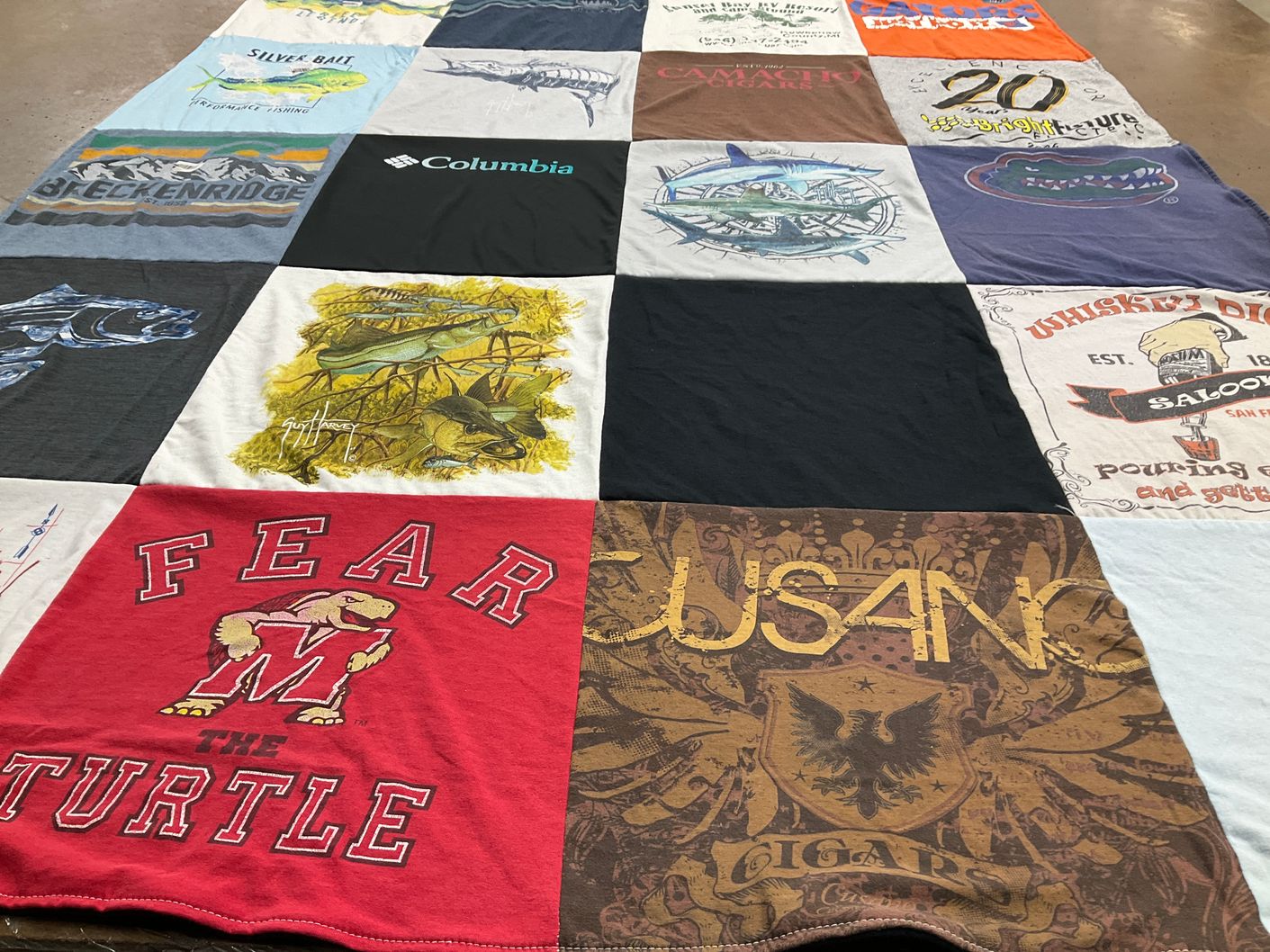 T-shirt quilt featuring maryland terrapins by Victoria from FL