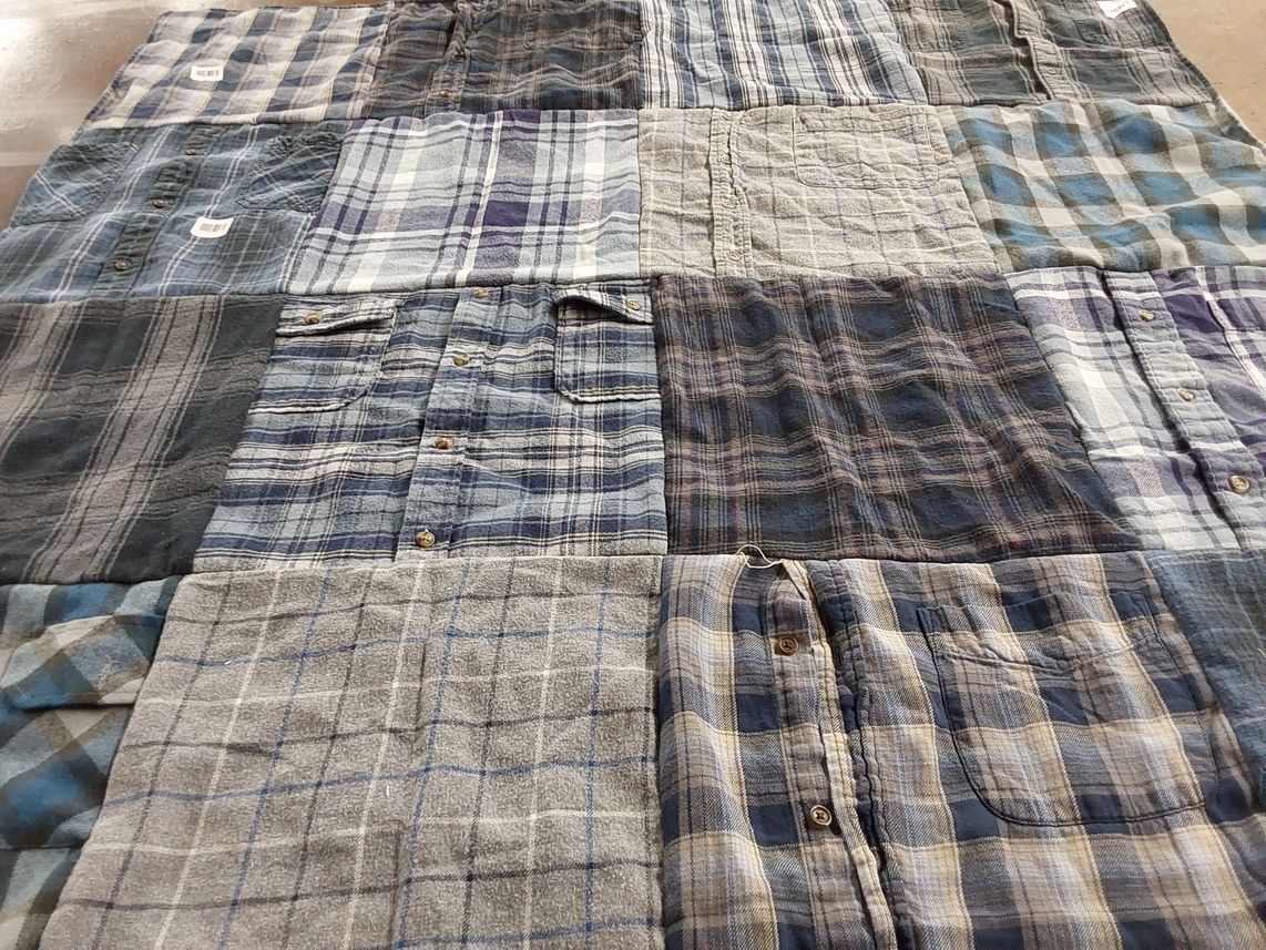 T-shirt quilt with quilt making, textiles themes by cristina from IL