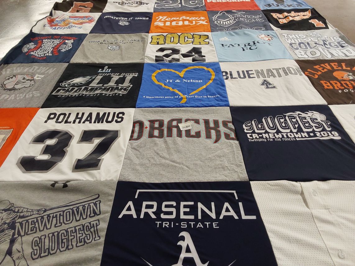 T-shirt quilt featuring newtown daws, cleveland browns football by Kate from FL