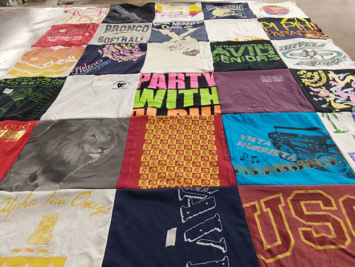 T-shirt quilt featuring bronco softball by Anthony from LA