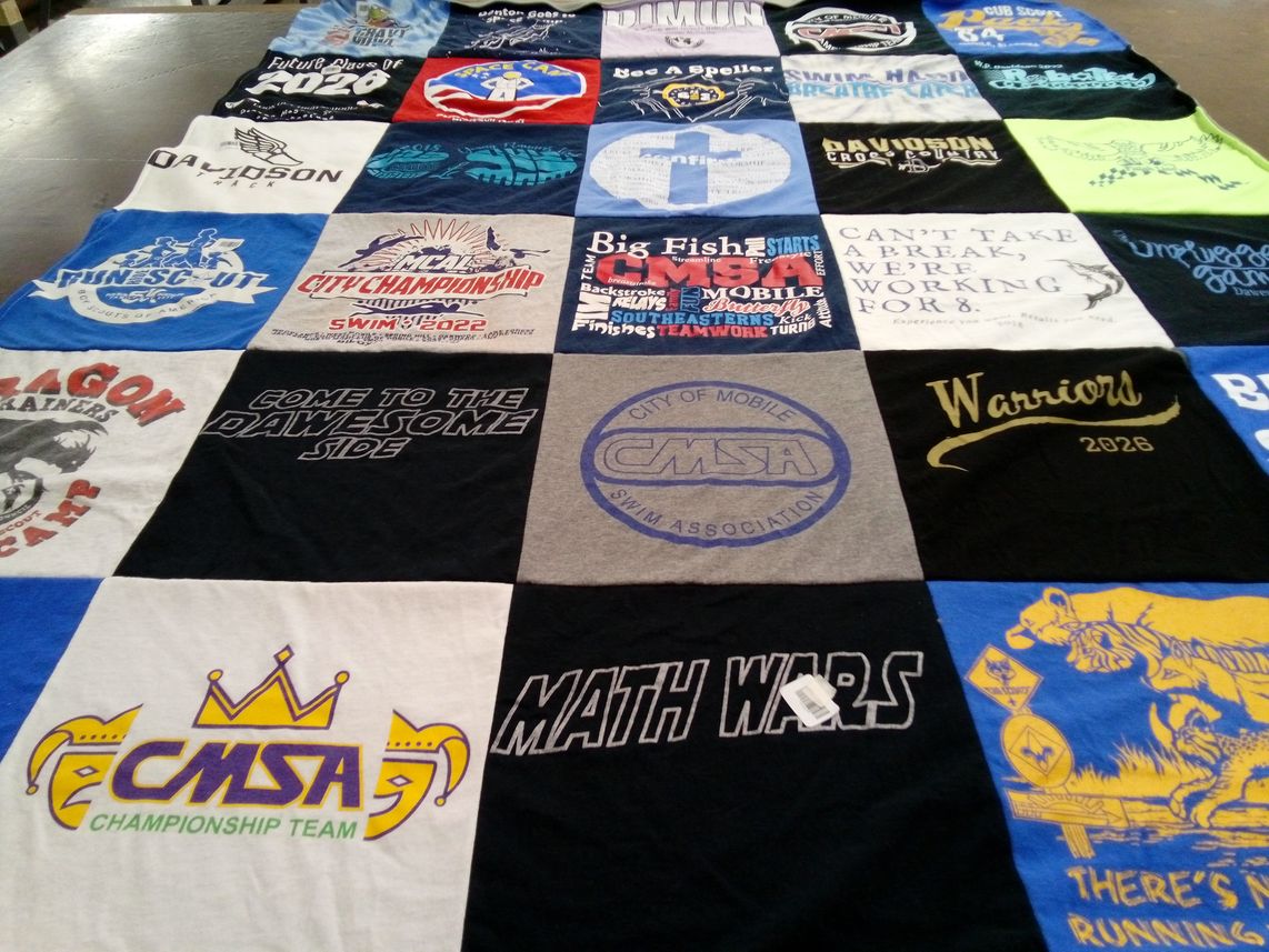 T-shirt quilt from davidson high school by Sonna from AL