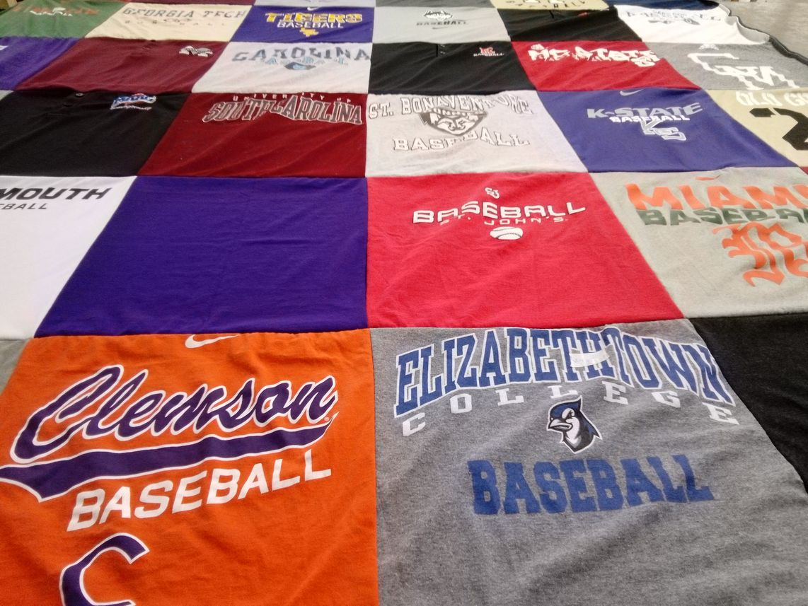 T-shirt quilt featuring clemson university, university of south carolina by Laura from DE