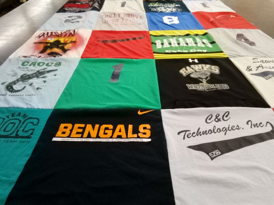 T-shirt quilt featuring bengals by Jessica from NC