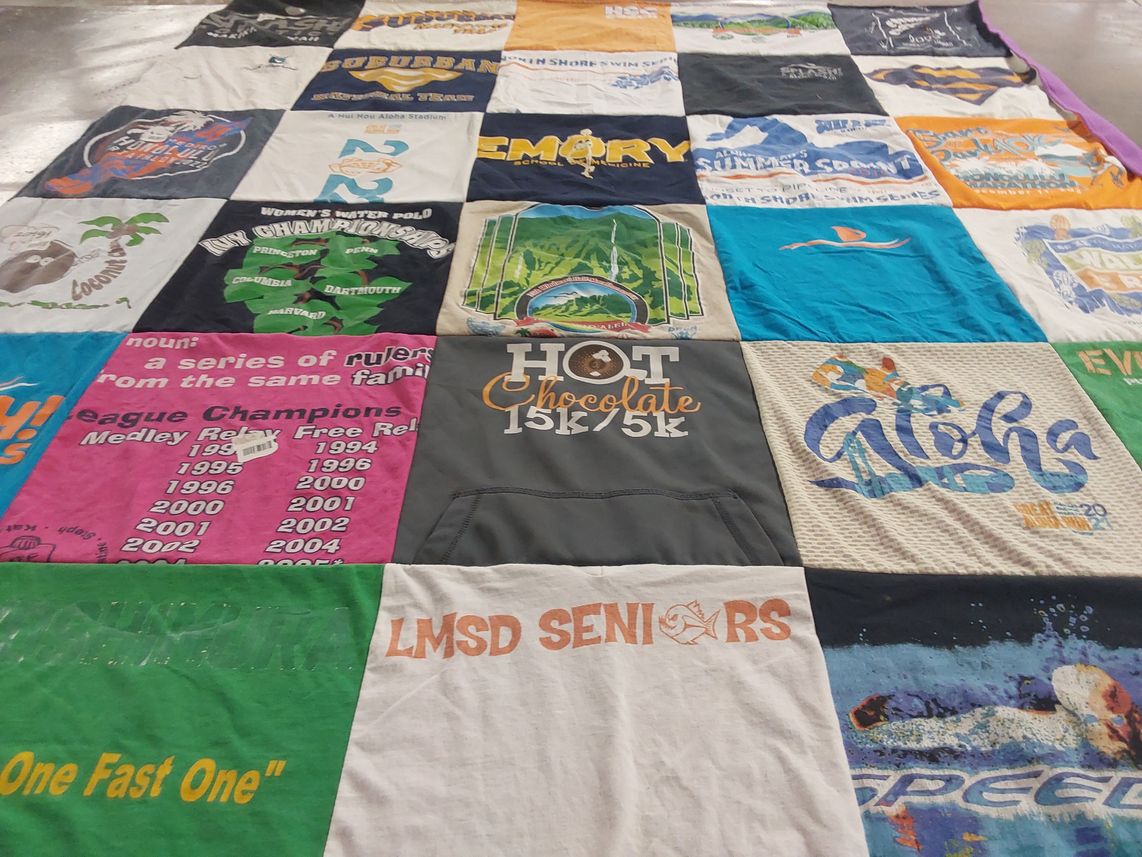 T-shirt quilt from dartmouth college, princeton university by S from HI