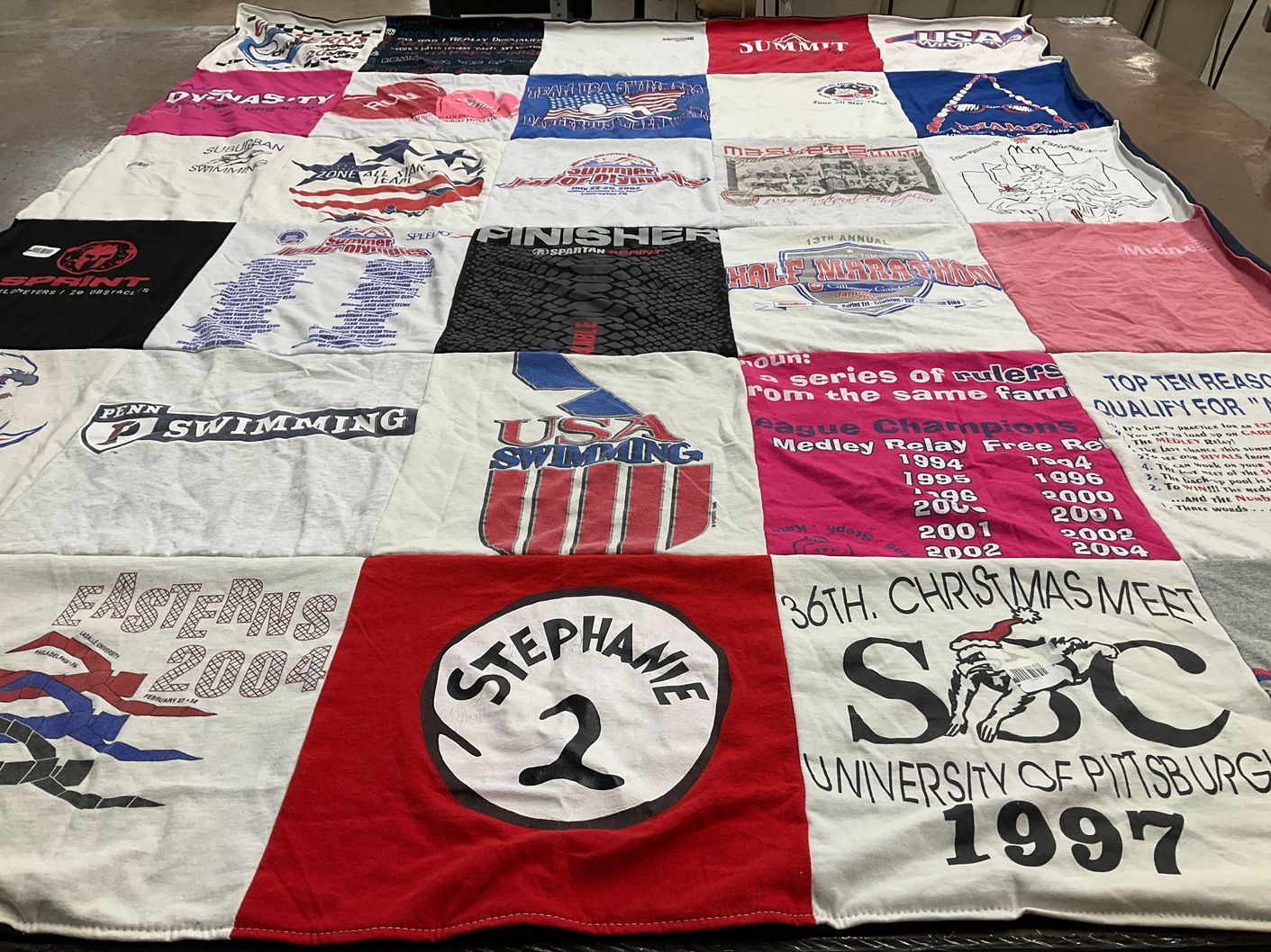 T-shirt quilt from university of pittsburgh by S from HI