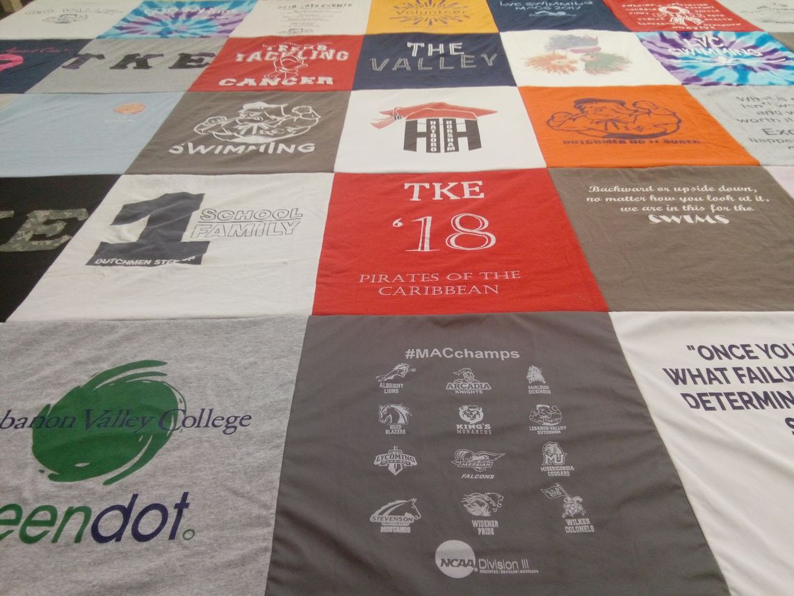 T-shirt quilt from lebanon valley college by Chandler Bryce from PA