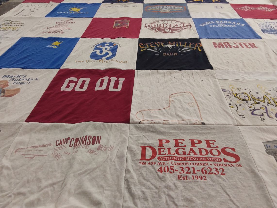 T-shirt quilt featuring university of oklahoma by Christian from OR