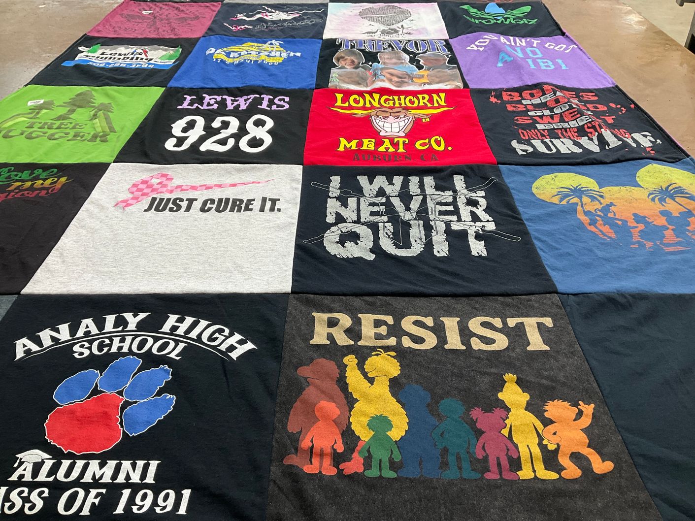 T-shirt quilt from analy high school by Nicole from CA