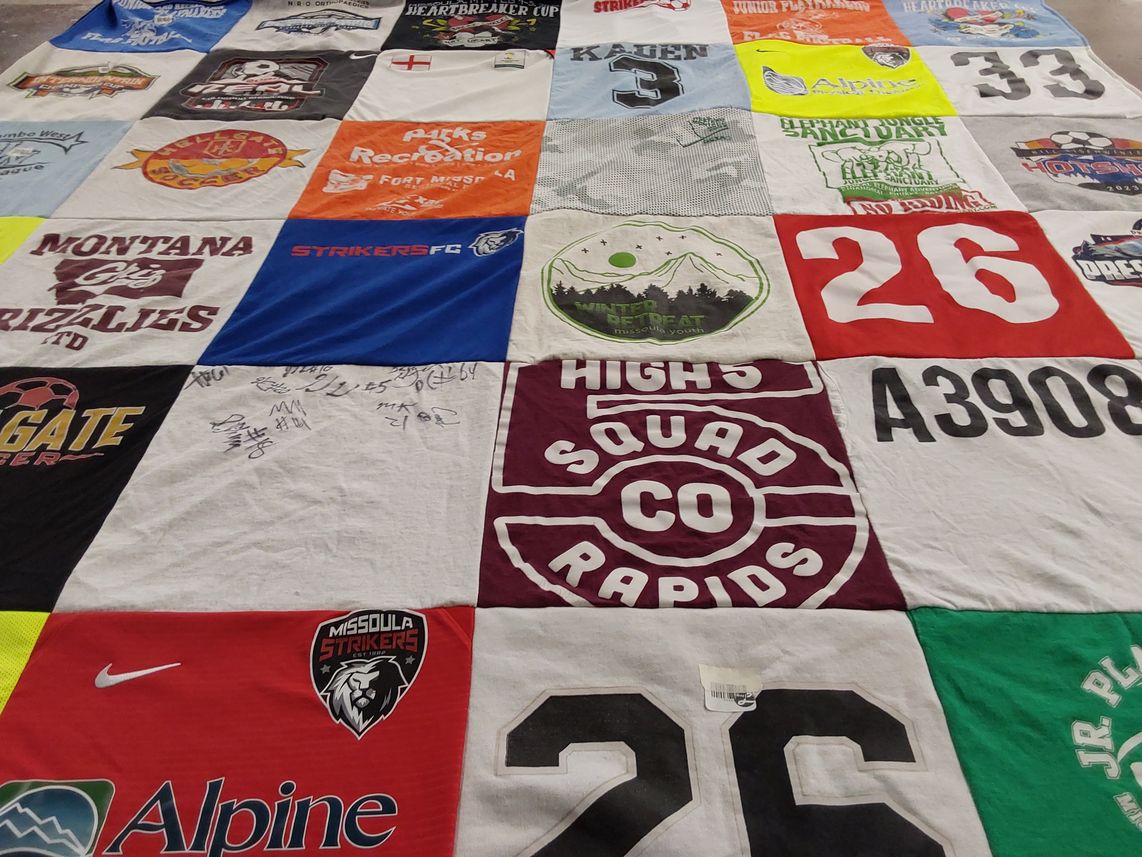 T-shirt quilt featuring missoula strikers by Staci from MT