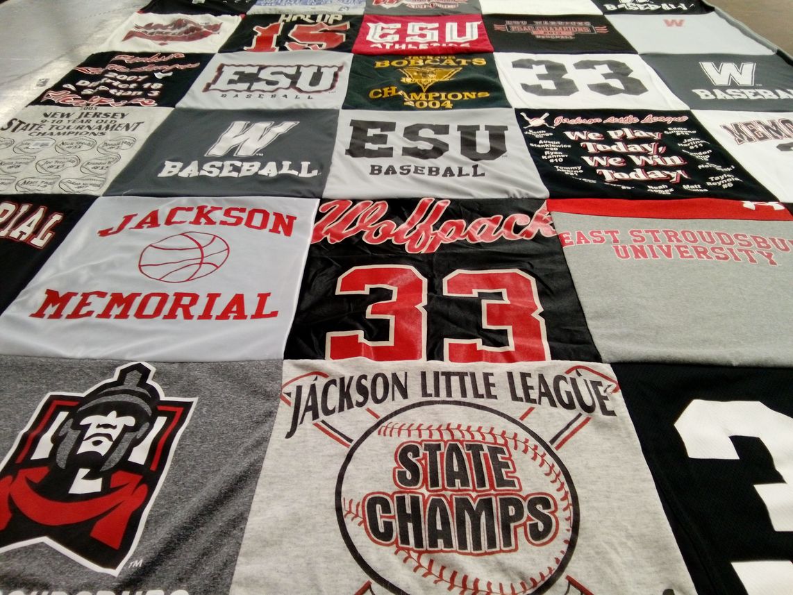 T-shirt quilt featuring wolfpack by Lisa from NJ